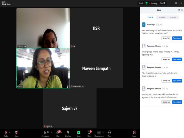 Webinar on Intellectual Property Rights for the Agri & Food Sectors